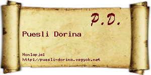 Puesli Dorina névjegykártya